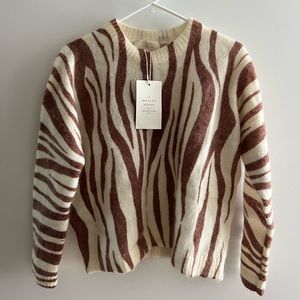 Sezane Brielle Sweater in Zebra - S - NWT